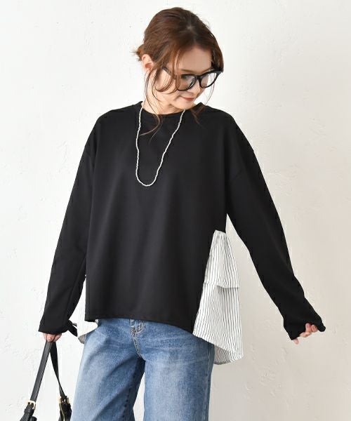 HUMS｜布帛切り替えカットソー [[200152]][C]