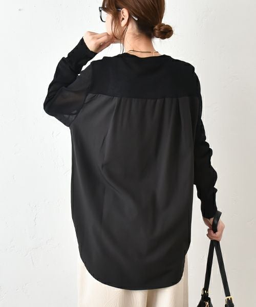 HUMS｜異素材切り替えニット [[700152]][C]