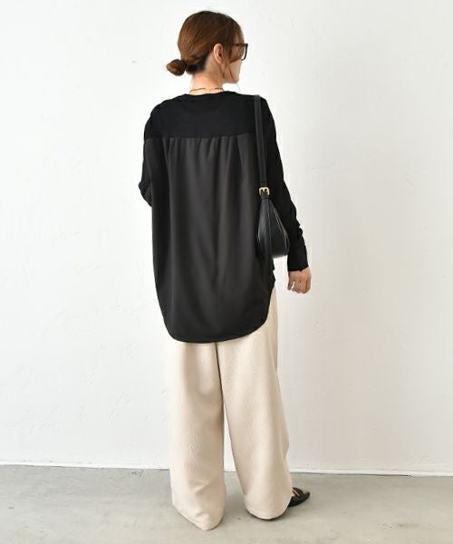 HUMS｜異素材切り替えニット [[700152]][C]