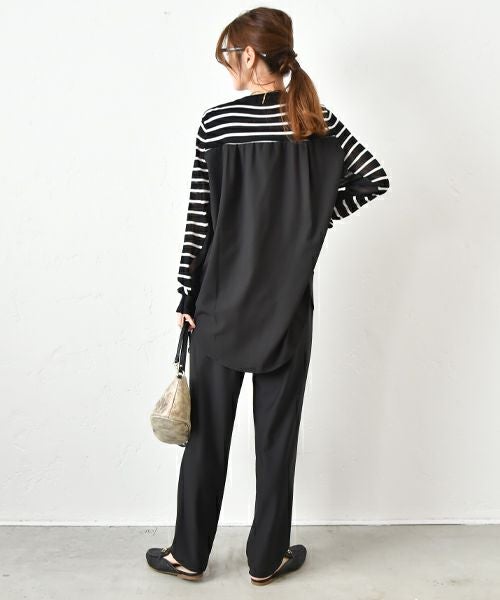 HUMS｜異素材切り替えニット [[700152]][C]