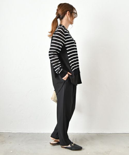 HUMS｜異素材切り替えニット [[700152]][C]