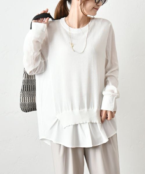 HUMS｜異素材切り替えニット [[700152]][C]