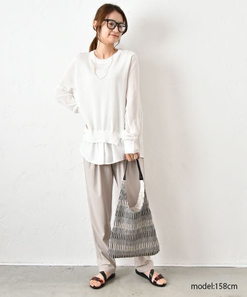 HUMS｜異素材切り替えニット [[700152]][C]