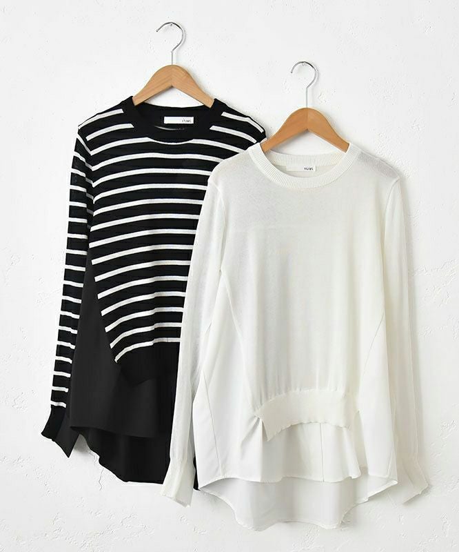 HUMS｜異素材切り替えニット [[700152]][C]