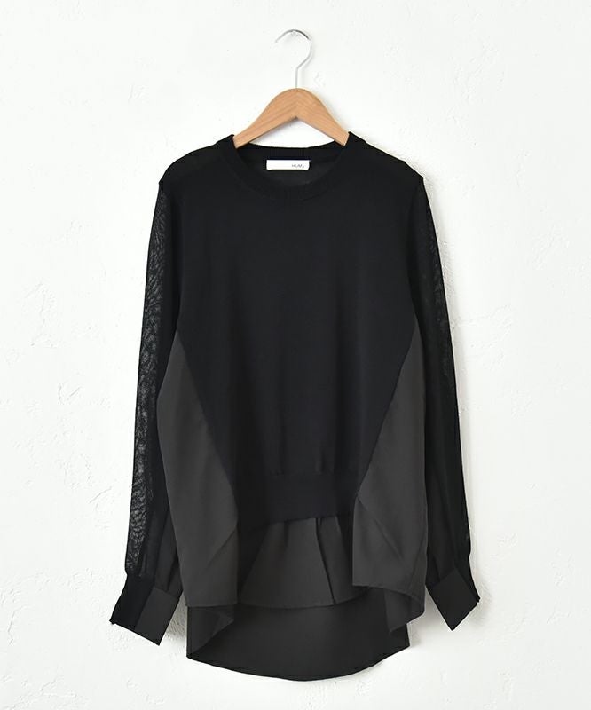 HUMS｜異素材切り替えニット [[700152]][C]