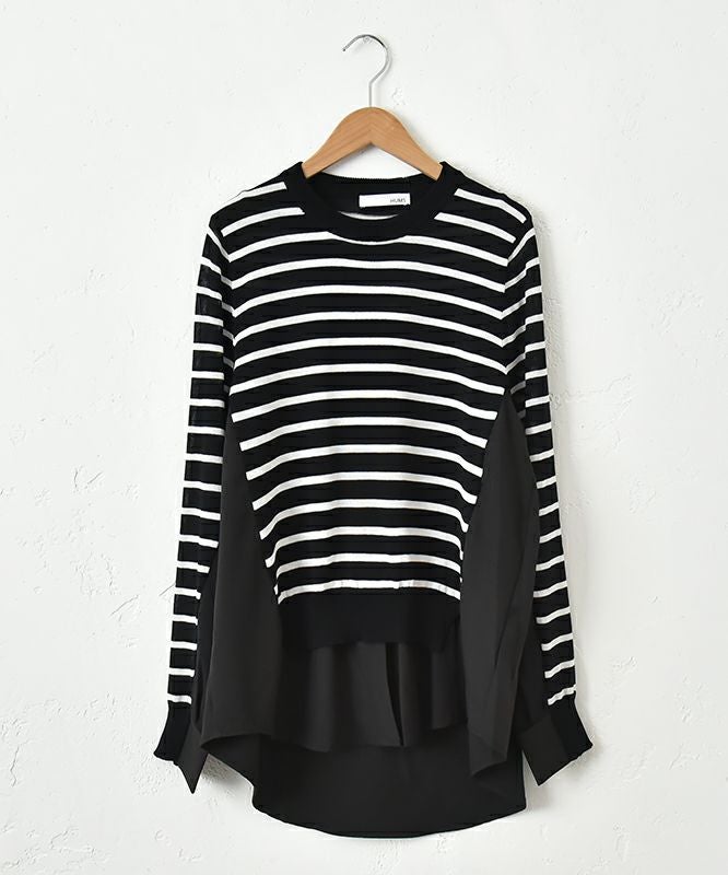 HUMS｜異素材切り替えニット [[700152]][C]