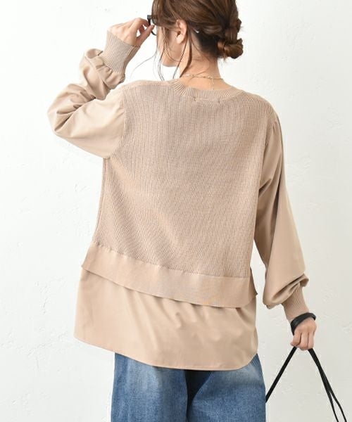 HUMS｜異素材切り替えカットソー [[800152]][C]