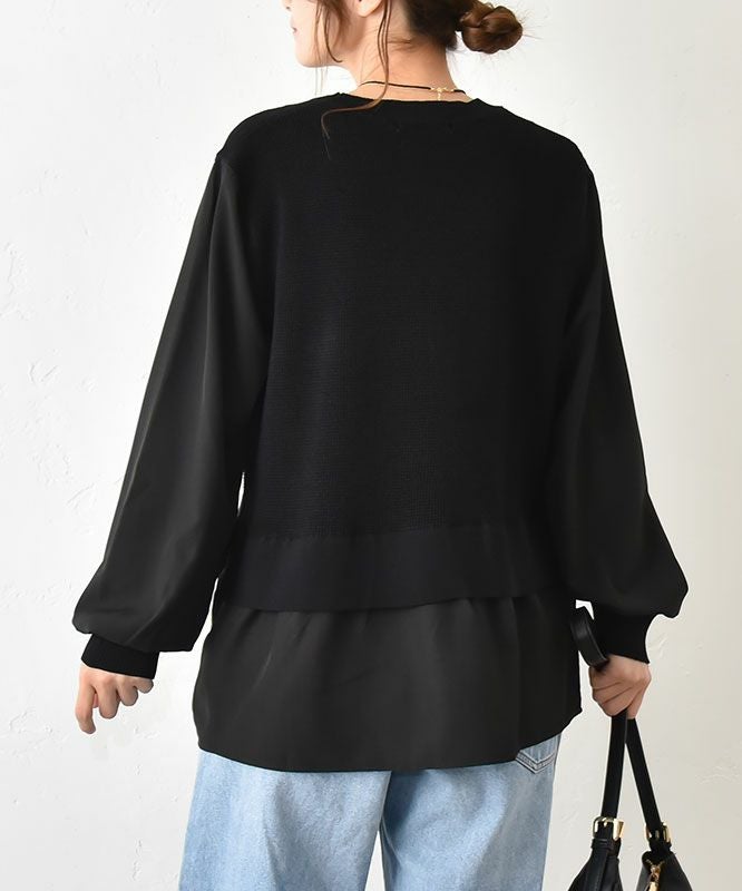 HUMS｜異素材切り替えカットソー [[800152]][C]