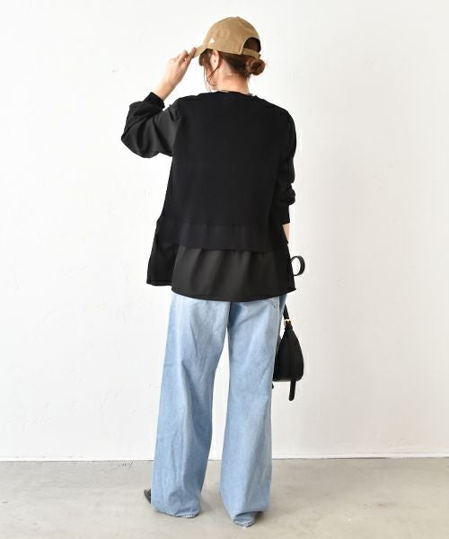 HUMS｜異素材切り替えカットソー [[800152]][C]