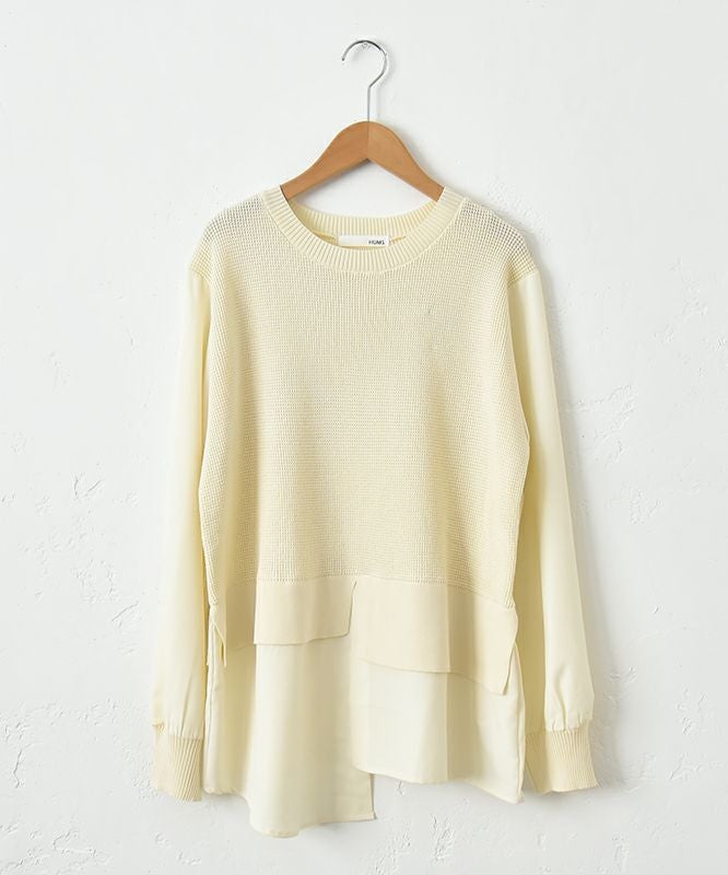 HUMS｜異素材切り替えカットソー [[800152]][C]