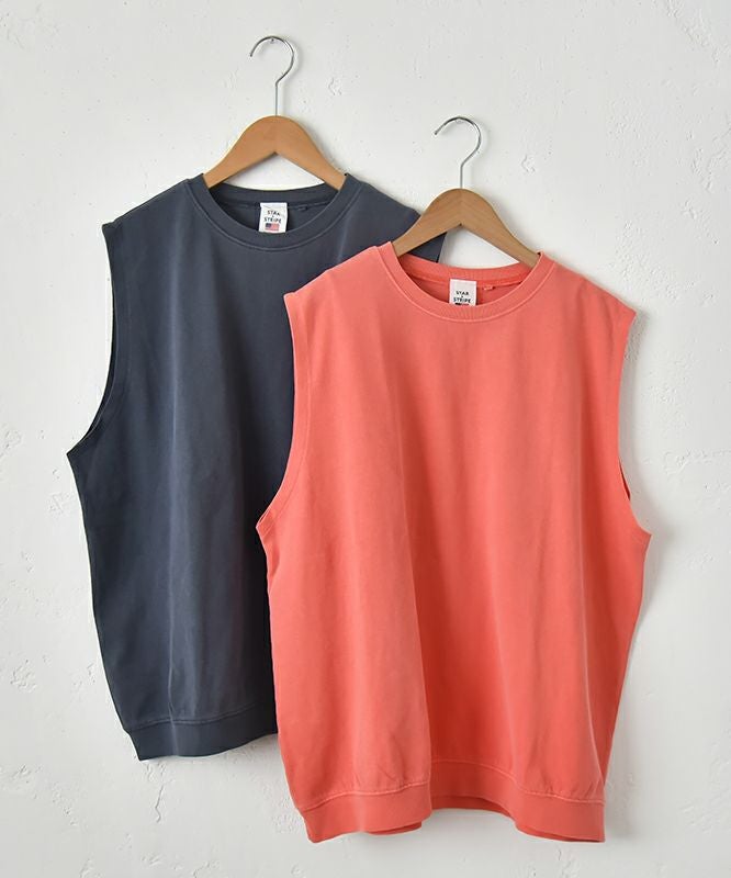  STAR＆STRIPE｜ピグメント加工ノースリーブカットソー [[SSMD-086]][C]