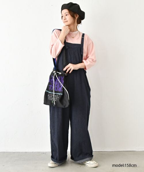 Ampersand｜2way embroidery nylon bag L [[ER25-S81]][C]