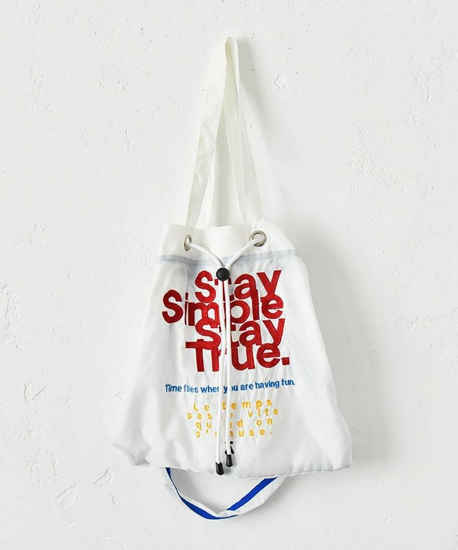 Ampersand｜2way embroidery nylon bag L [[ER25-S81]][C]