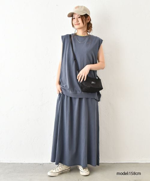 STAR＆STRIPE｜ピグメント加工カットスカート [[SSMD-080]][C]