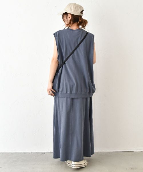 STAR＆STRIPE｜ピグメント加工カットスカート [[SSMD-080]][C]