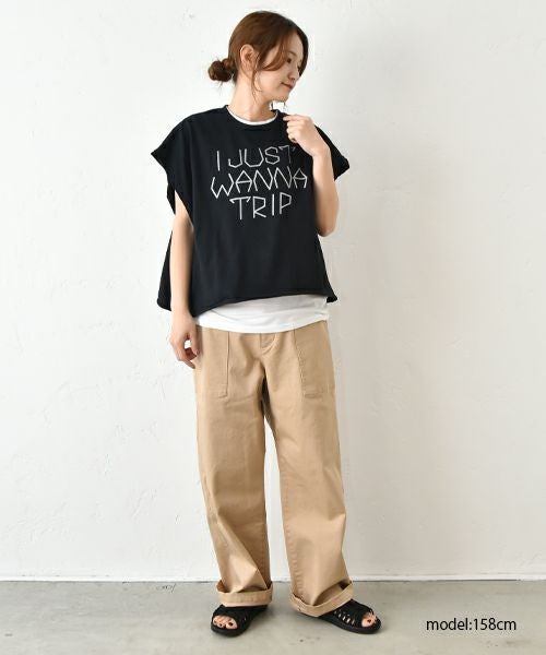 THE DAY｜ルーズフィットビックサイズカットオフスリーブTee [[TG-250509]][C]