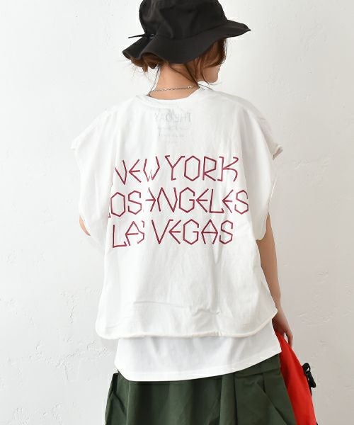 THE DAY｜ルーズフィットビックサイズカットオフスリーブTee [[TG-250509]][C]