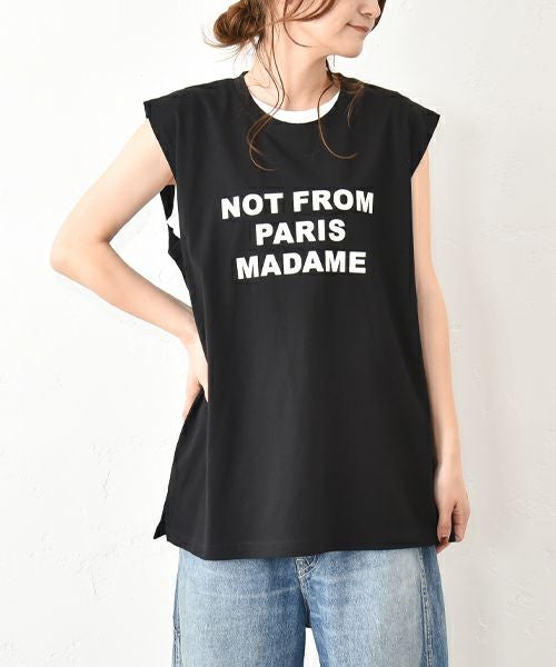  IN THE MARKET｜フレンチスリーブ ロゴカットソー [[C-2383]][C] IN THE MARKET｜フレンチスリーブ ロゴカットソー [[C-2383]][C]