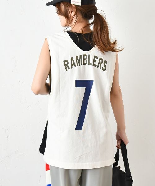 Gives a sense of fullment｜リメイクプリントノースリーブTee [[852361]][C]