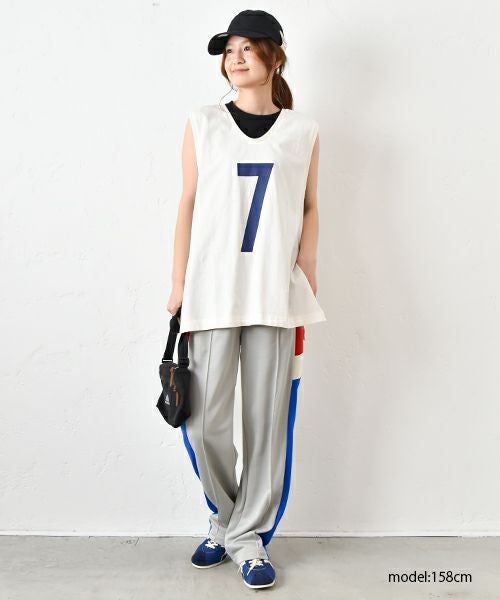 Gives a sense of fullment｜リメイクプリントノースリーブTee [[852361]][C]