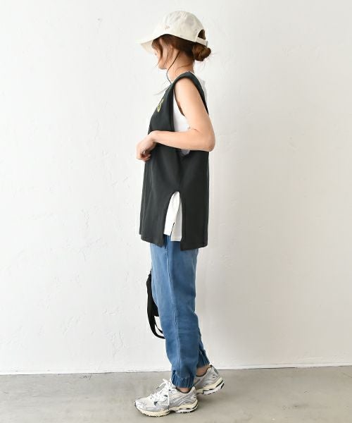 Gives a sense of fullment｜リメイクプリントノースリーブTee [[852361]][C]