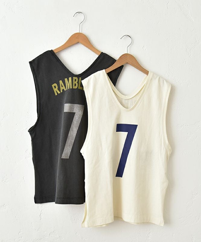 Gives a sense of fullment｜リメイクプリントノースリーブTee [[852361]][C]