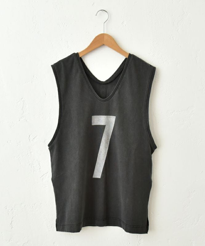 Gives a sense of fullment｜リメイクプリントノースリーブTee [[852361]][C]