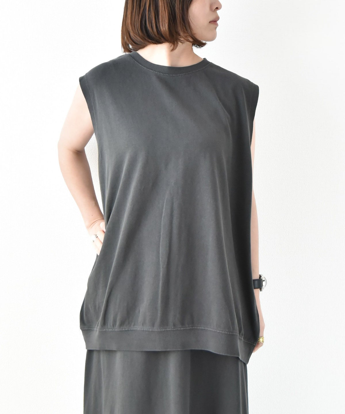 STAR＆STRIPE｜ピグメント加工ノースリーブカットソー[[SSMD-086]][D]