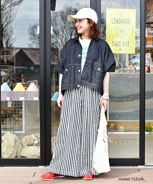 ANTGAUGE｜ヒッコリー柄ワイドパンツ [[C1961]][C]