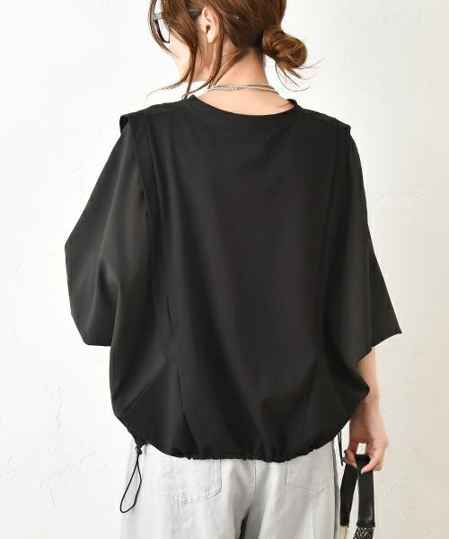 HUMS｜布帛切り替えカットソー [[100152]][C]