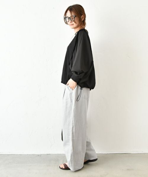 HUMS｜布帛切り替えカットソー [[100152]][C]