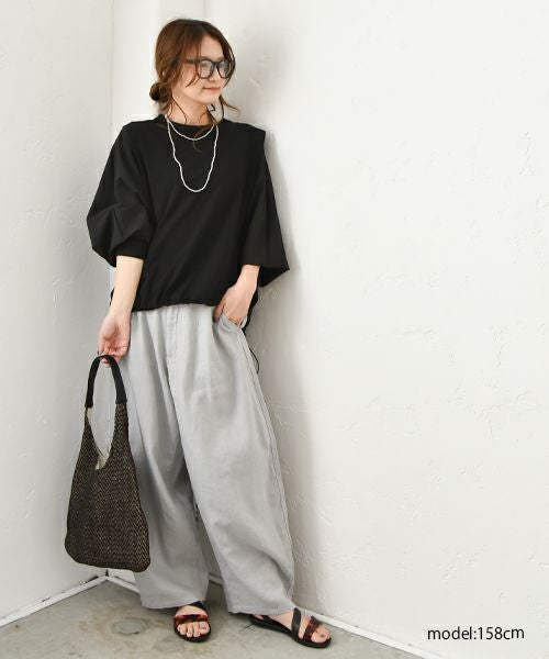 HUMS｜布帛切り替えカットソー [[100152]][C]