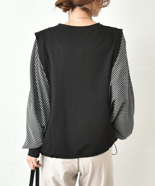 HUMS｜布帛切り替えカットソー [[100152]][C]