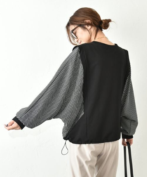 HUMS｜布帛切り替えカットソー [[100152]][C]