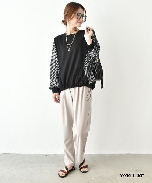 HUMS｜布帛切り替えカットソー [[100152]][C]