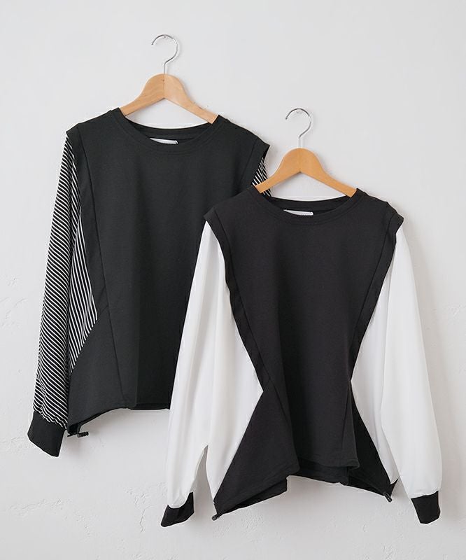 HUMS｜布帛切り替えカットソー [[100152]][C]