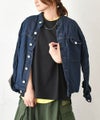 Our.｜ノーカラー綿麻デニムジャケット [[131311H]][C]