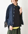 Our.｜ノーカラー綿麻デニムジャケット [[131311H]][C]