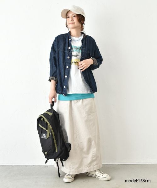 Our.｜ノーカラー綿麻デニムジャケット [[131311H]][C]