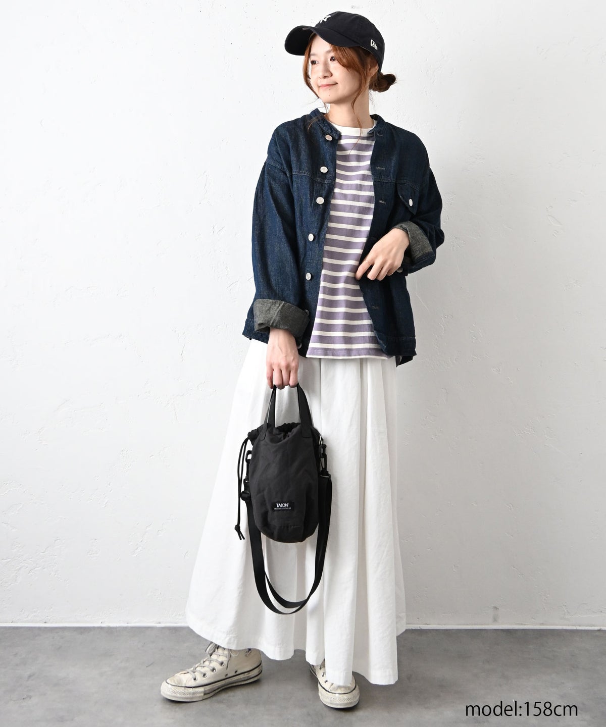 Our.｜ノーカラー綿麻デニムジャケット [[131311H]][C]