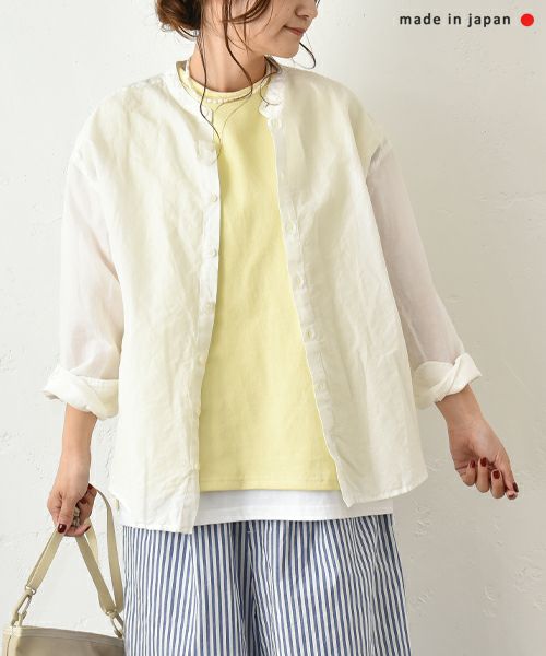 her.｜綿麻バンドカラーシャツ [[CE3SH250404]][C] | ma28 ONLINE STORE