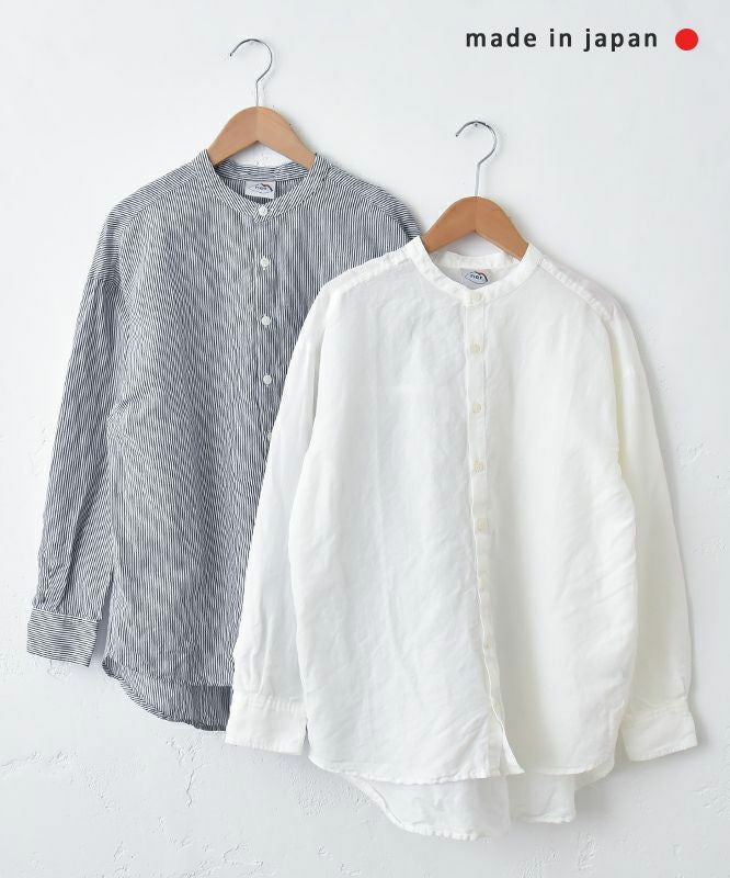 her.｜綿麻バンドカラーシャツ [[CE3SH250404]][C] | ma28 ONLINE STORE