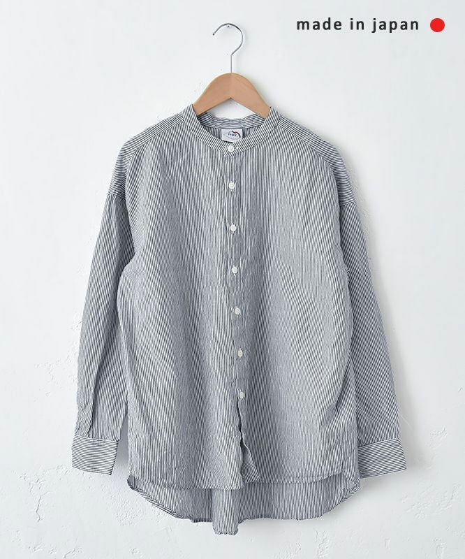 her.｜綿麻バンドカラーシャツ [[CE3SH250404]][C]