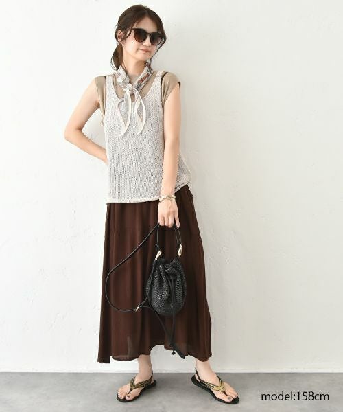 HUMS｜ノースリーブストレッチカットソー [[C-5027]][C]