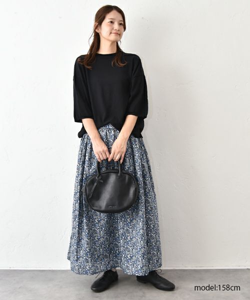 hagumu｜7分袖コットンニット [[MT-0457]][C]