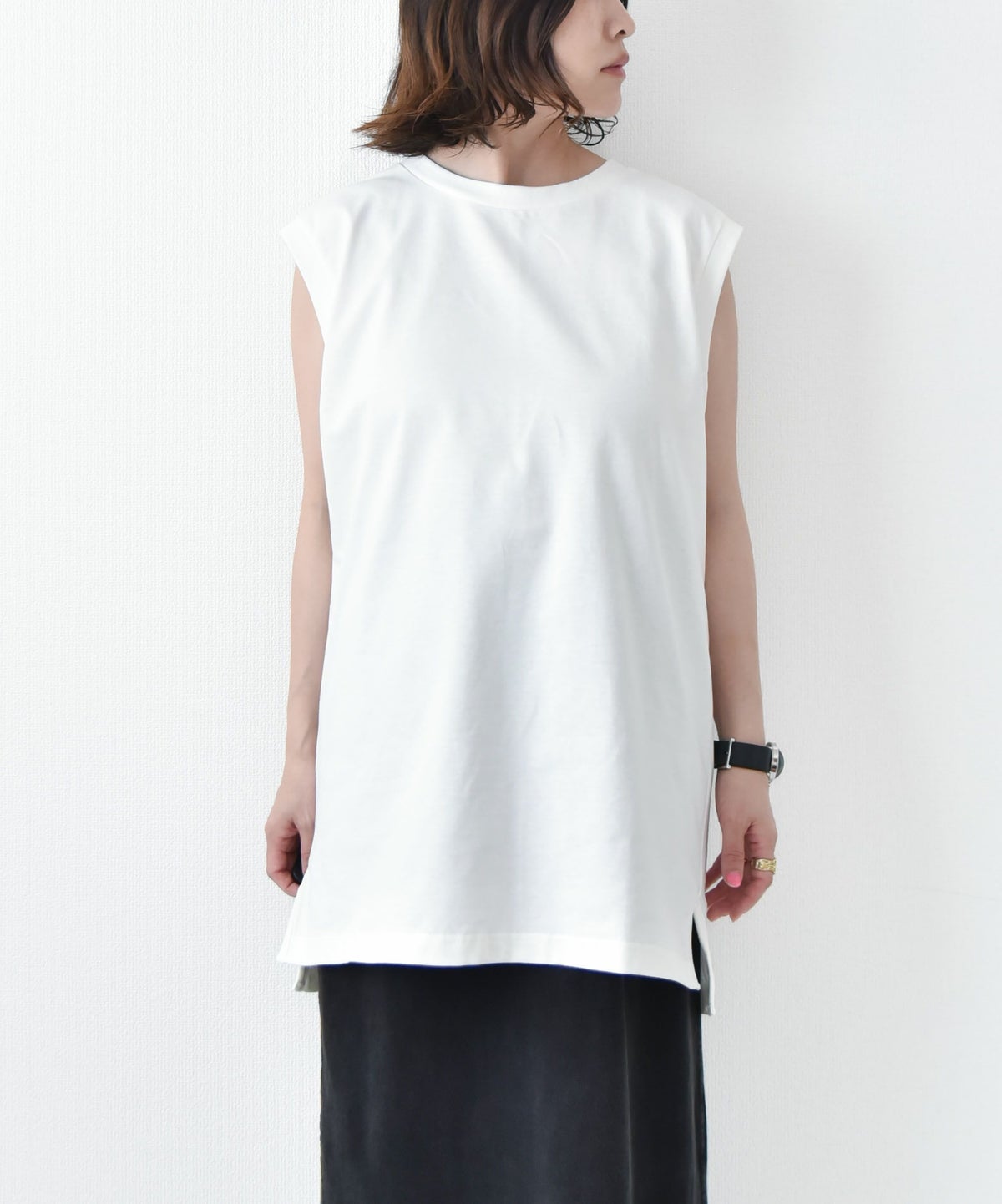 Audience｜サイドスリットノースリーブTシャツ [[AUD6636]][D]