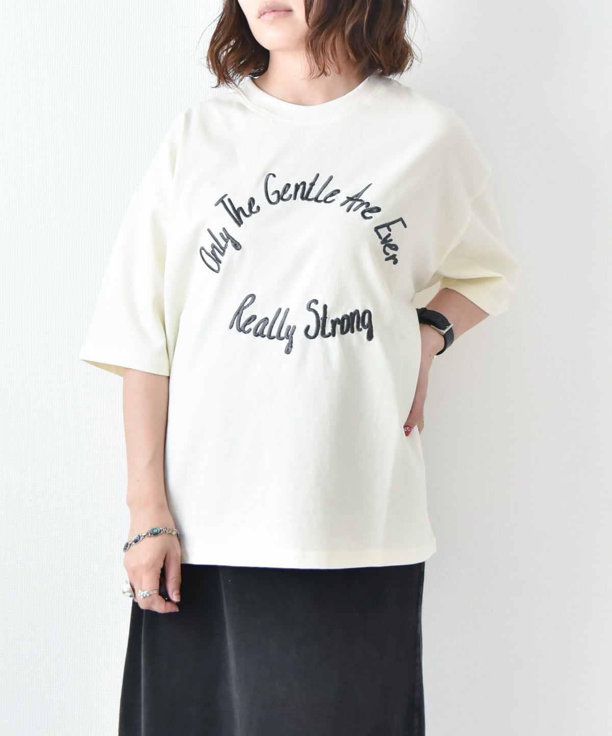 KAKELA&TRANQUIL｜刺繍ロゴクルーT [[12503-171-10]][D]