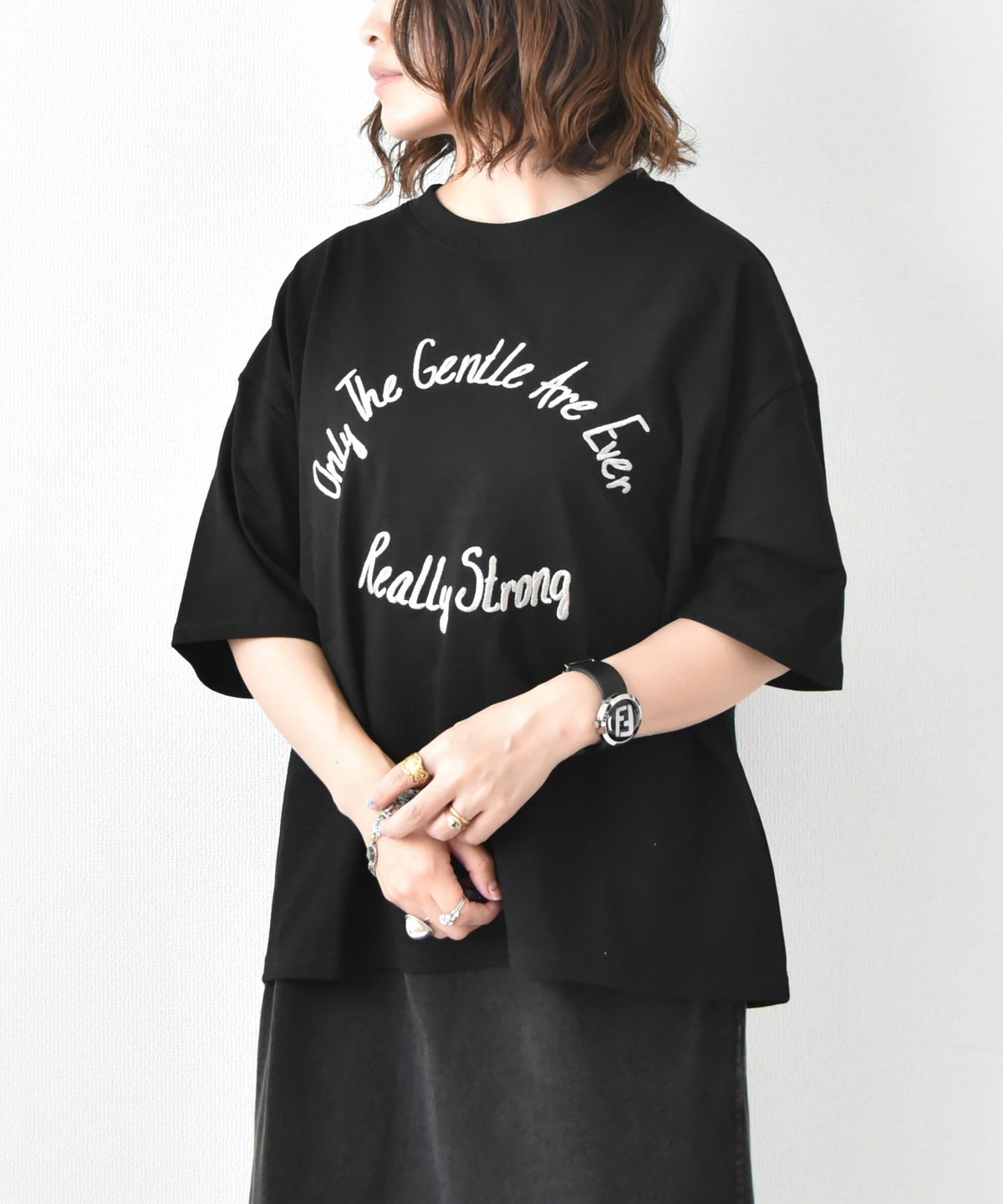 KAKELA&TRANQUIL｜刺繍ロゴクルーT [[12503-171-10]][D]