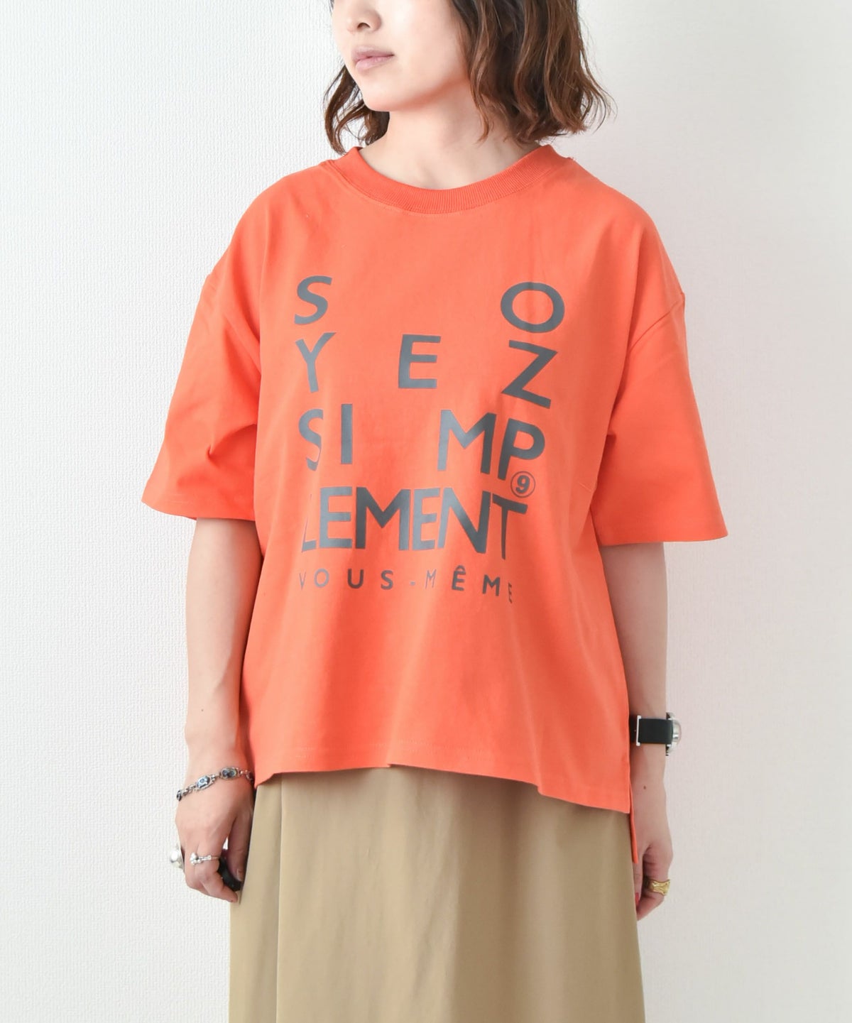 KAKELA&TRANQUIL｜ロゴプリントクルーT [[12503-172-10]][D]