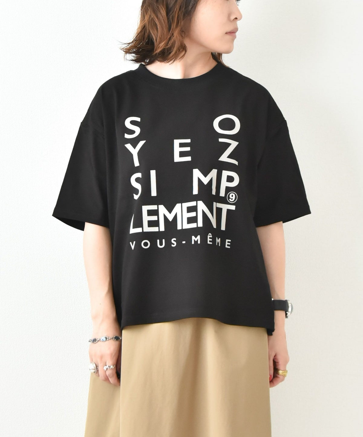 KAKELA&TRANQUIL｜ロゴプリントクルーT [[12503-172-10]][D]